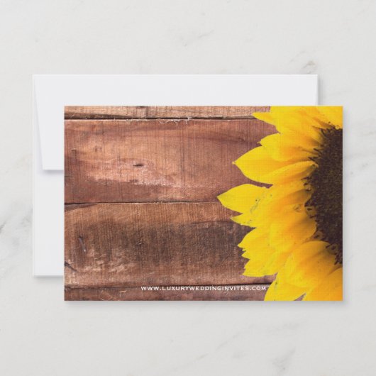 Sonnenblume Rustic Wedding RSVP (Rückseite)