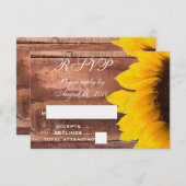 Sonnenblume Rustic Wedding RSVP (Vorne/Hinten)