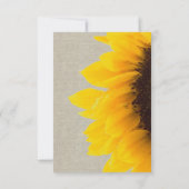 Sonnenblume Rustic Wedding RSVP Card (Rückseite)