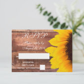 Sonnenblume Rustic Wedding RSVP Karte (Stehend Vorderseite)