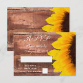 Sonnenblume Rustic Wedding RSVP Karte (Vorne/Hinten)