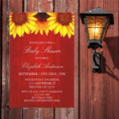 Sonnenblume Rustic Wood Baby Dusche Einladung