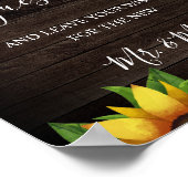 Sonnenblume Rustic Wood String Wedding Gästebuch (Ecke)