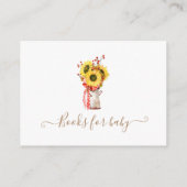 Sonnenblume rustikal Blumenstrauß Babydusche Umsch Begleitkarte (Rückseite)