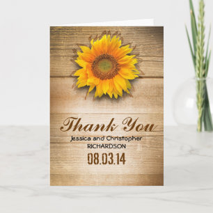 Sonnenblume rustikal danke Karten