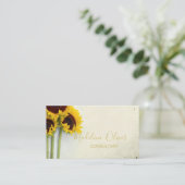 Sonnenblume Rustikal Moderne Stilvolle Gold Visitenkarte (Stehend Vorderseite)