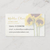 Sonnenblume Rustikal Moderne Stilvolle Gold Visitenkarte (Rückseite)