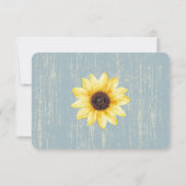 Sonnenblume Rustikale Blauer Stall Hochzeitsreakti Einladung (Rückseite)
