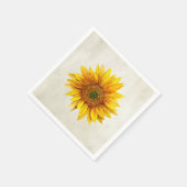 Sonnenblume. Rustikale Blume. Gelbe Blüte Serviette (Ecke)