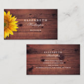 Sonnenblume. Rustikale Blume. Land beruflich Visitenkarte (Vorne/Hinten)