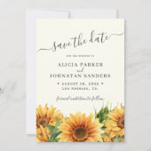Sonnenblume rustikale Boho Sommergarten Ivory-Hoch Save The Date (Vorderseite)