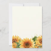 Sonnenblume rustikale Boho Sommergarten Ivory-Hoch Save The Date (Rückseite)