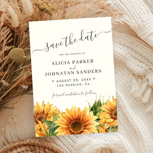Sonnenblume rustikale Boho Sommergarten Ivory-Hoch Save The Date
