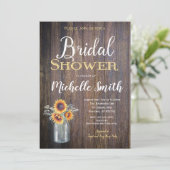 Sonnenblume Rustikale Brautdusche Einladung, Rusti Einladung (Stehend Vorderseite)