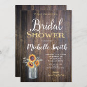 Sonnenblume Rustikale Brautdusche Einladung, Rusti Einladung (Vorne/Hinten)