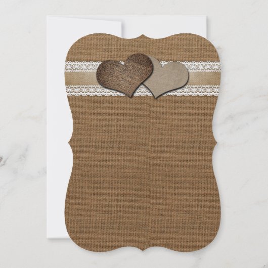 Sonnenblume Rustikale Burlap Hochzeit Einladung (Rückseite)