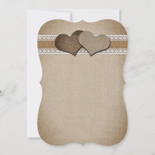 Sonnenblume Rustikale Burlap Lace Hochzeit Einladung (Rückseite)