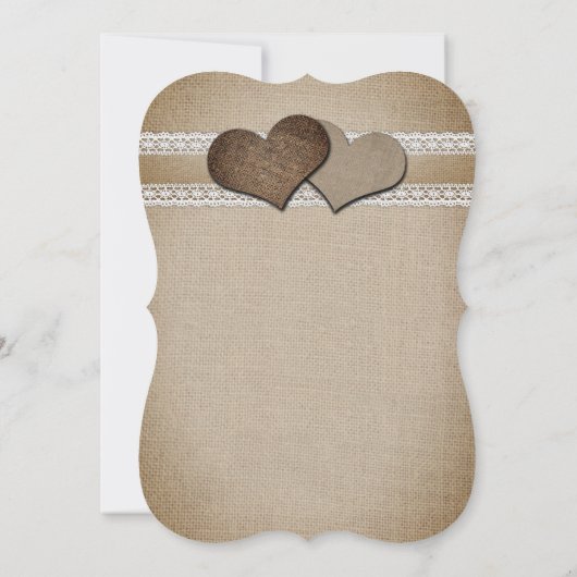 Sonnenblume Rustikale Burlap Lace Hochzeit Einladung (Rückseite)