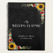 Sonnenblume Rustikale Chalkboard Country Wedding Planer (Vorderseite)