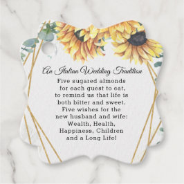 Sonnenblume Rustikale Elegante Geometrische Hochze Geschenkanhänger