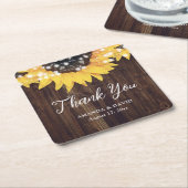 Sonnenblume Rustikale Gastgeschenk Hochzeit Rechteckiger Pappuntersetzer (angewinkelt)