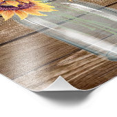 Sonnenblume Rustikale Hochzeit Begrüßungszeichen,  Fotodruck (Ecke)