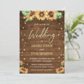 Sonnenblume Rustikale Hochzeit Herbst Niedliches E Einladung (Stehend Vorderseite)