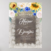 Sonnenblume Rustikale Hochzeit im Herbst Begrüßung Poster (Vorne)