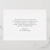 Sonnenblume Rustikale Hochzeit im Herbst Danke Kar Folieneinladung (Rückseite)