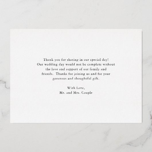 Sonnenblume Rustikale Hochzeit im Herbst Danke Kar Folieneinladung (Rückseite)