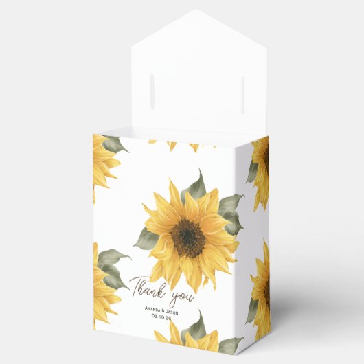 Sonnenblume, rustikale Hochzeit im Herbst Geschenkschachtel (Geöffnet)