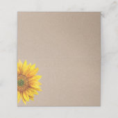 Sonnenblume. Rustikale Hochzeit mit Blumen. Blume Platzkarte (Außenseite Aufgefaltet)