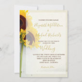 Sonnenblume Rustikale Hochzeit moderner Typografie Einladung (Vorderseite)