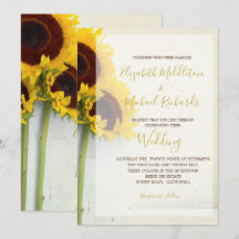 Sonnenblume Rustikale Hochzeit moderner Typografie
