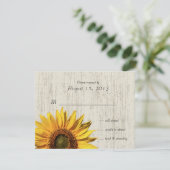 Sonnenblume Rustikale Hochzeit/ Reaktion RSVP Karte (Stehend Vorderseite)