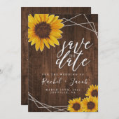 Sonnenblume Rustikale Hochzeit speichern Datum Ein Save The Date (Vorne/Hinten)