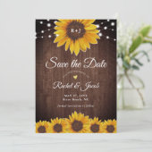 Sonnenblume Rustikale Hochzeit speichern Datum Ein Save The Date (Stehend Vorderseite)