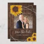 Sonnenblume Rustikale Hochzeit Speichern Sie das D Save The Date (Vorne/Hinten)