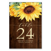 Sonnenblume Rustikale Hochzeit von Holz Tischnummer (Rückseite)