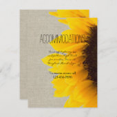 Sonnenblume Rustikale Hochzeitskarte Begleitkarte (Vorne/Hinten)