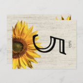 Sonnenblume Rustikale Hochzeitskarte Postkarte (Vorne/Hinten)