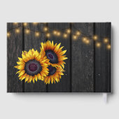 Sonnenblume rustikale Holzhochzeit Gästebuch (Rückseite)
