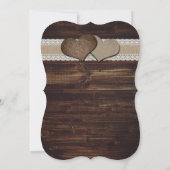 Sonnenblume Rustikale Holzsaitenlicht Hochzeit Einladung (Rückseite)