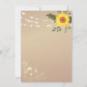Sonnenblume Rustikale Holzsaitenlicht Hochzeit Einladung (Rückseite)