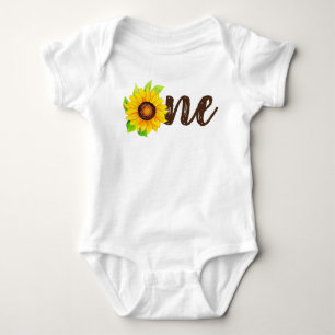 Sonnenblume Rustikale Land 1. Geburtstagsfeier Bab Baby Strampler
