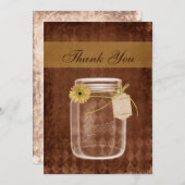 Sonnenblume rustikale Mason Glas Hochzeit danke (Vorne/Hinten)