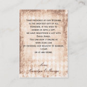 Sonnenblume rustikale Mason Jar Gift Registrierkar Begleitkarte (Rückseite)