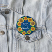 Sonnenblume Rustikale Navy Blaue Mutter der Braut Button (Beispiel)