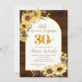 Sonnenblume Rustikale Sorpresa Einladung zum Gebur (Vorderseite)