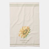 Sonnenblume Rustikale Wasserfarbe Geschirrtuch (Vertikal)
